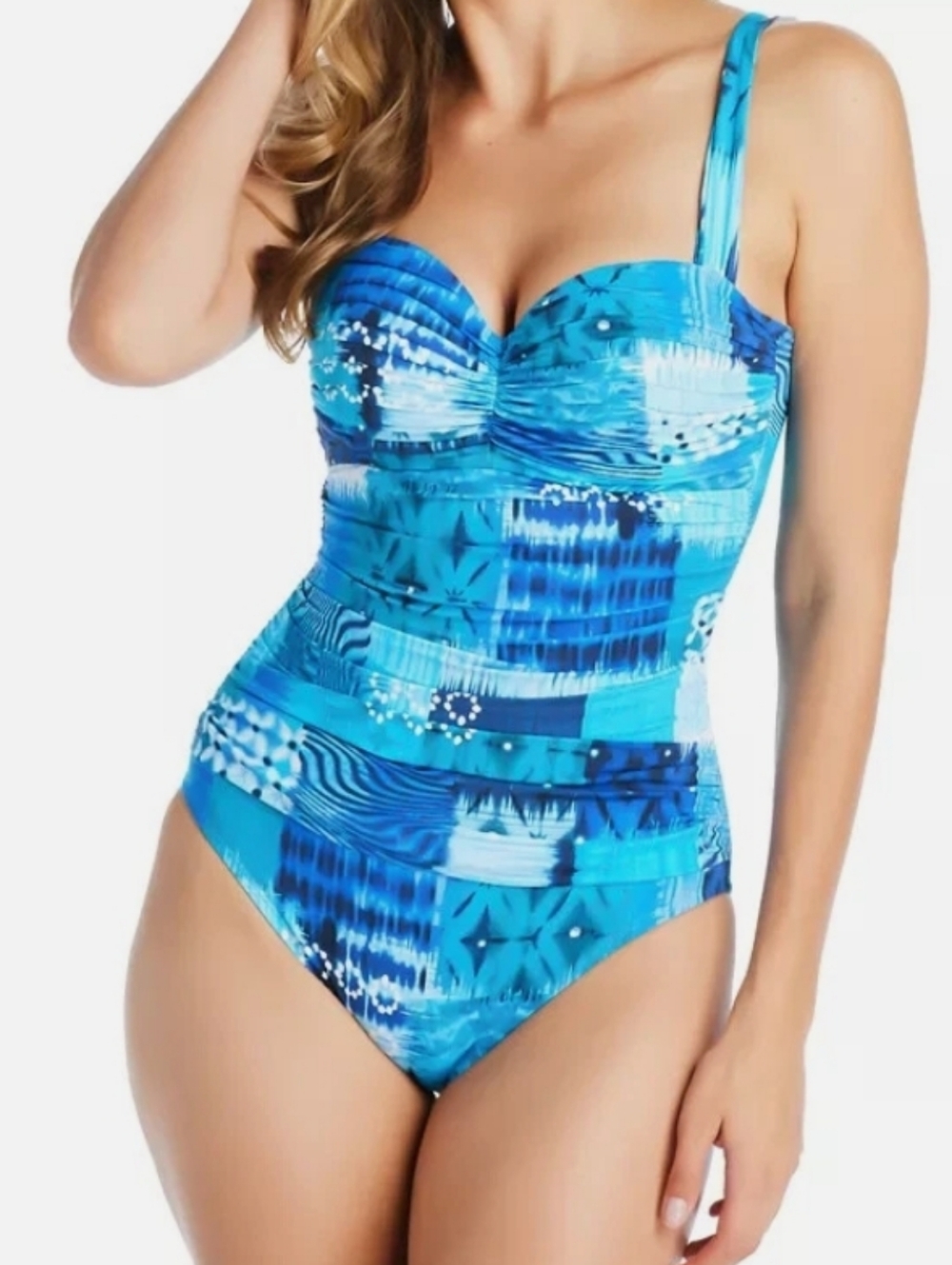 Bleu Rod Beat Tie Underwire Swimsuit One Piece Sz4 Blue Beach Vacation